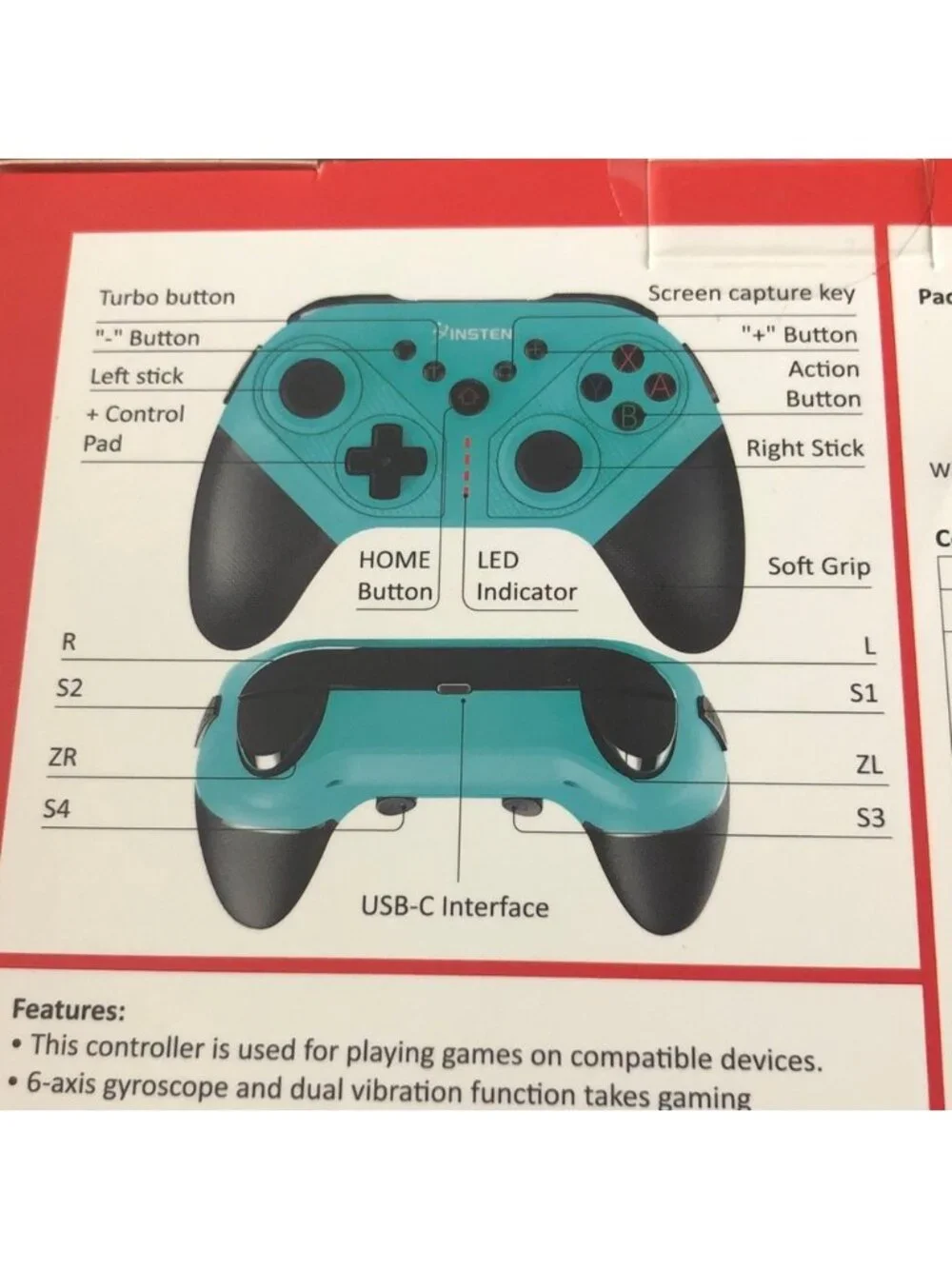 Teal Wireless Controller for Switch/PC